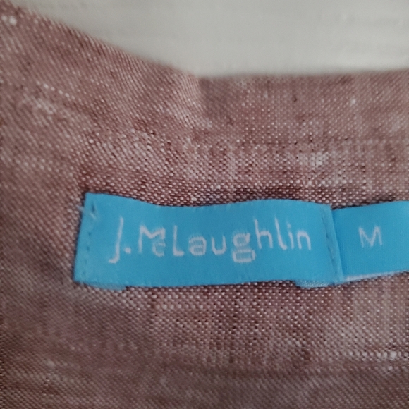 J Mclaughlin Button Down Womans Linen Blouse, Size Medium - Picture 4 of 8
